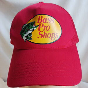 Bass Pro Shops Red Logo Snapback Trucker Hat Cap